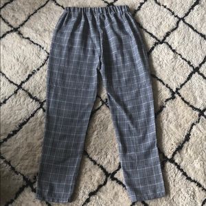 black and white plaid pants